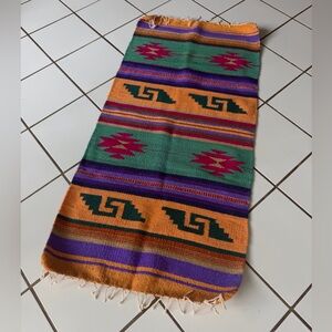 Southwest Boho Colorful Geometric Tribal Woven Zapotec Style Rug